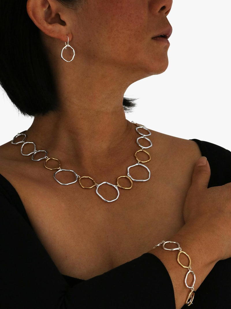 Nina B rugged circle drop earrings 3cm, imported from the UK