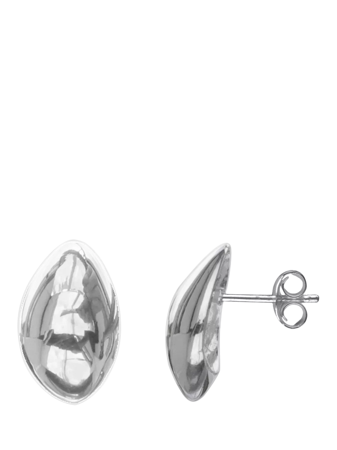 Nina B polished nut stud earrings silver 1.75cm, imported from the UK