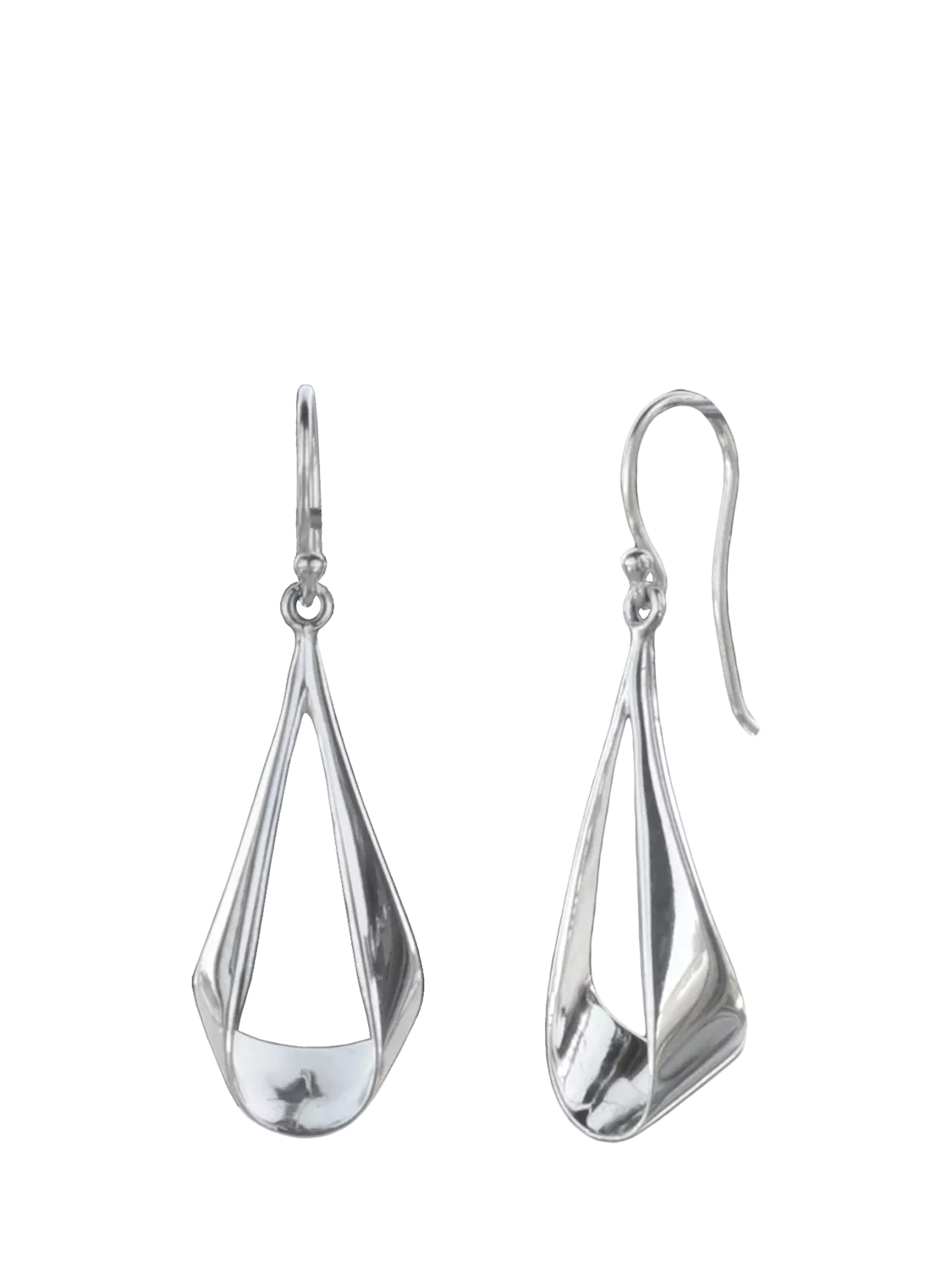 Nina B open drop earrings silver sterling, UK version