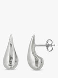 Nina B silver domed teardrop stud earrings - British product
