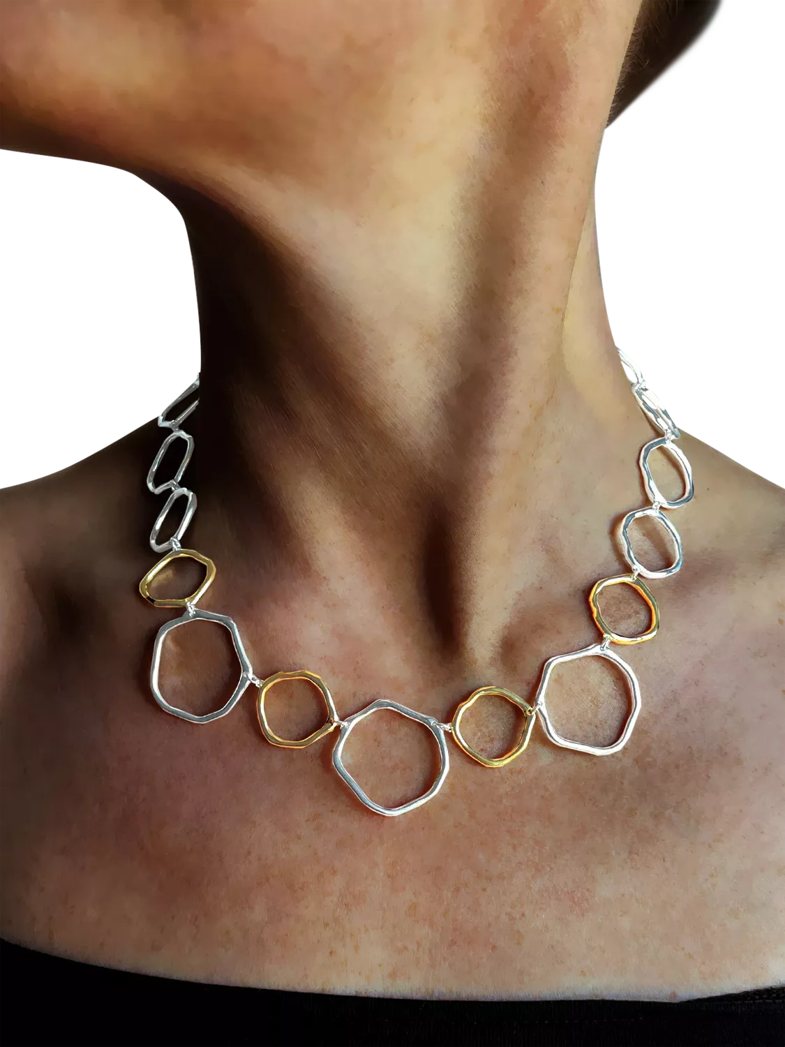 Nina B organic circles collar necklace 50cm - British product