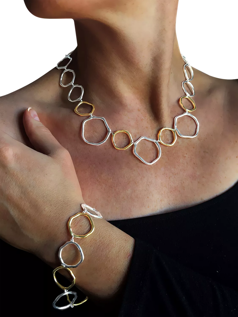 Nina B organic circles collar necklace 50cm - British product