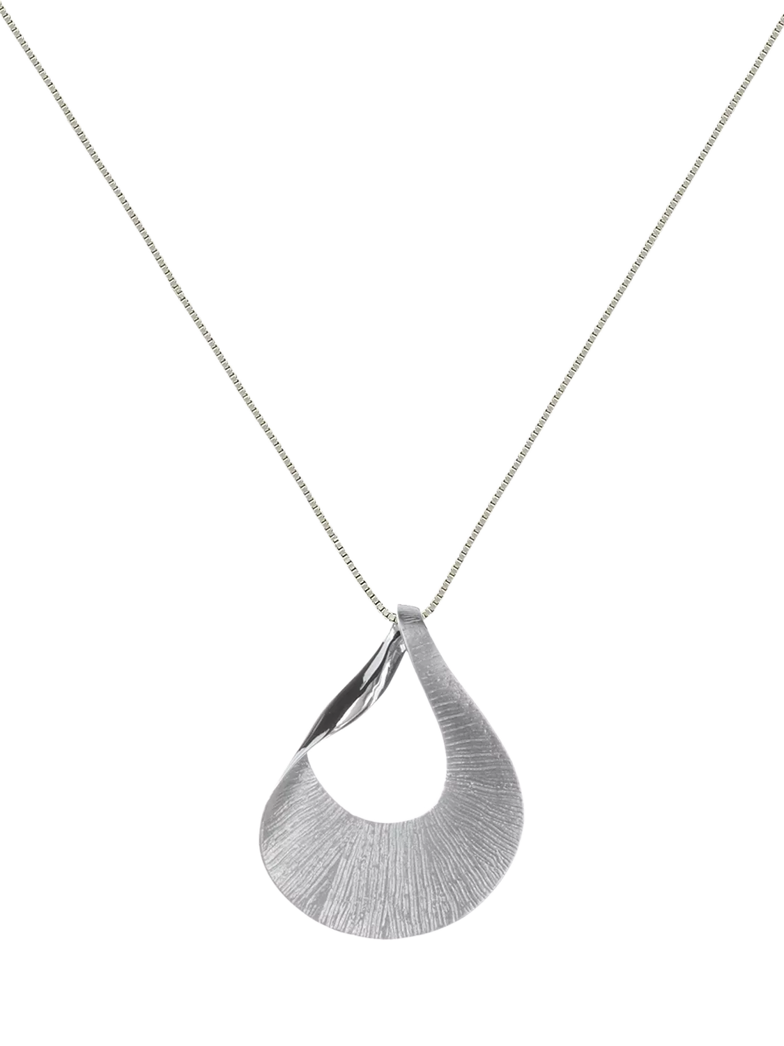 Nina B fluted curved pendant necklace silver (British brand)