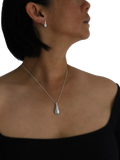Nina B teardrop pendant necklace in silver, UK version