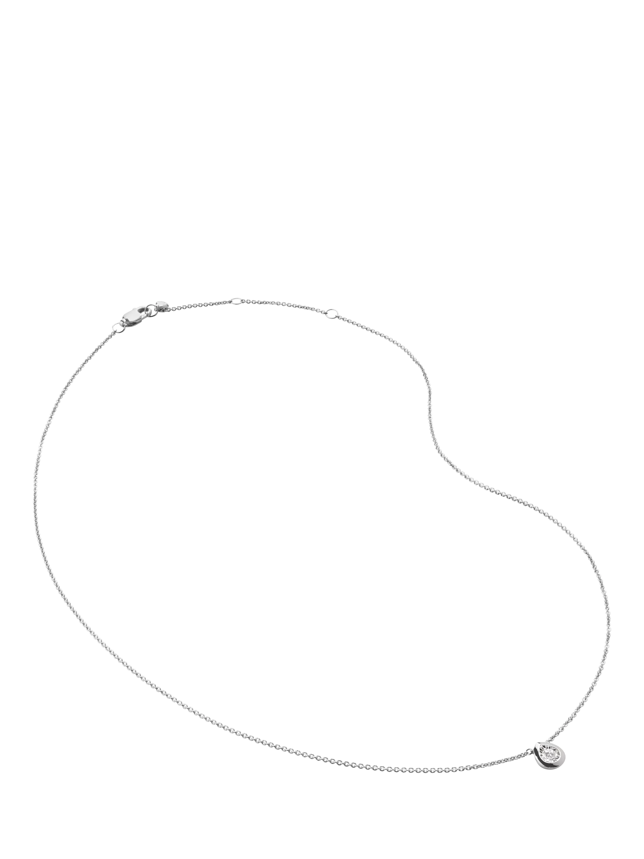Monica Vinader Lab Grown Diamond Solitaire Pear Chain Necklace, Silver
