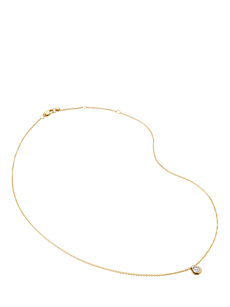 Monica Vinader Lab Grown Diamond Solitaire Pear Chain Necklace, Gold