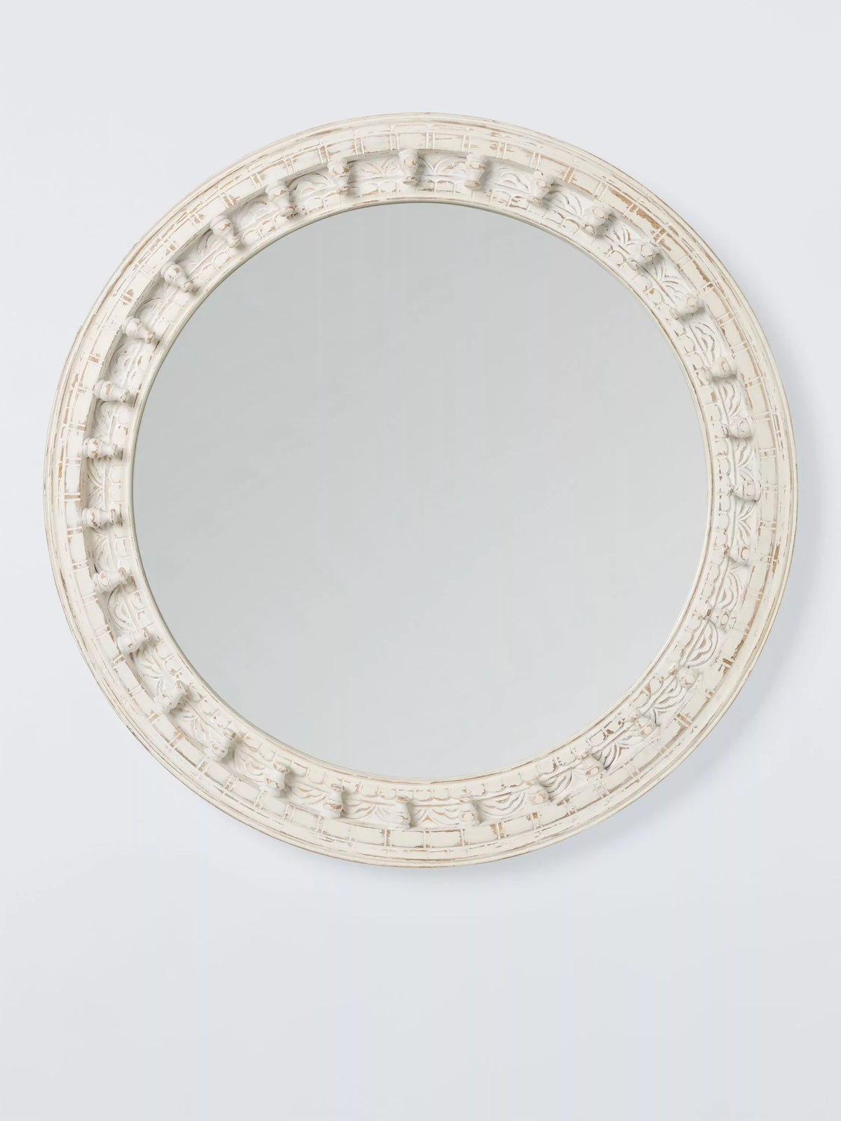 John Lewis carved mango wood wall mirror 65cm (British brand)