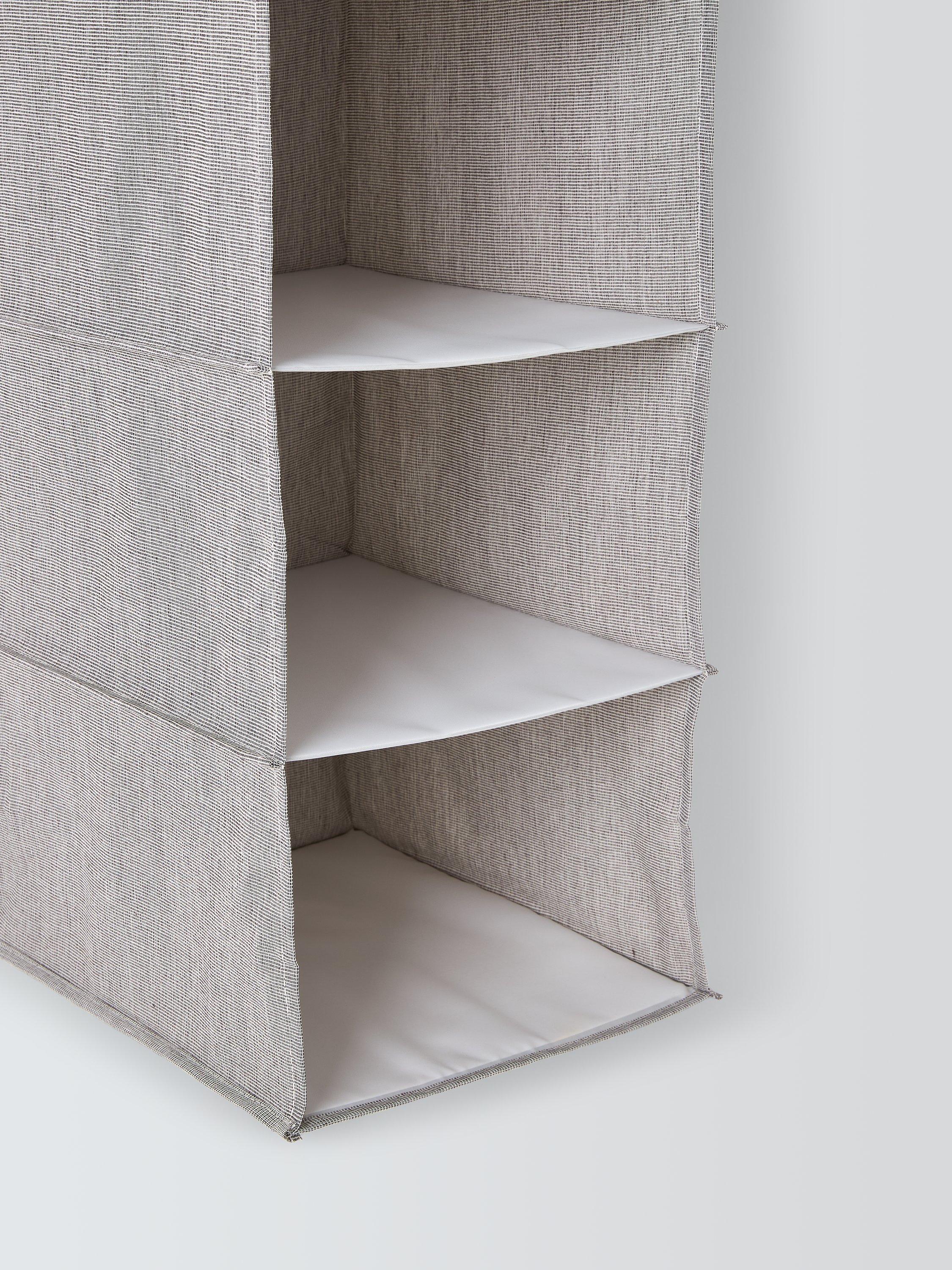 John Lewis polyester hanging shelves 6 compartments mid grey (British brand)