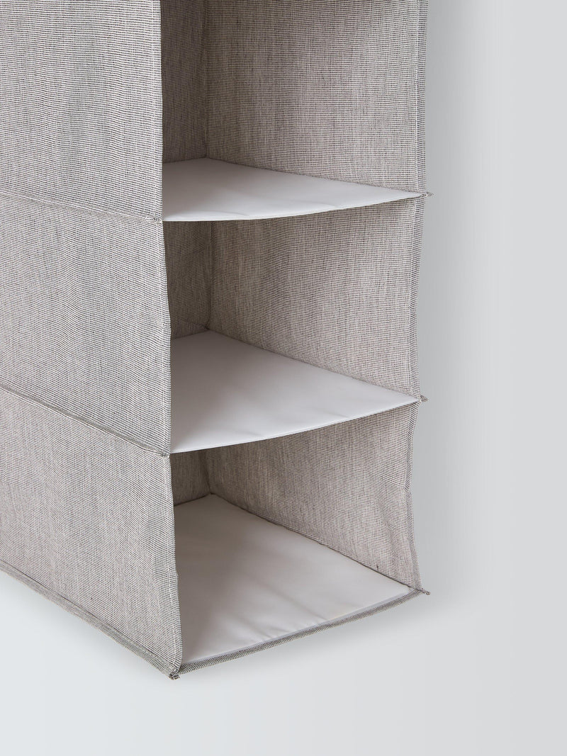 John Lewis polyester hanging shelves 6 compartments mid grey (British brand)