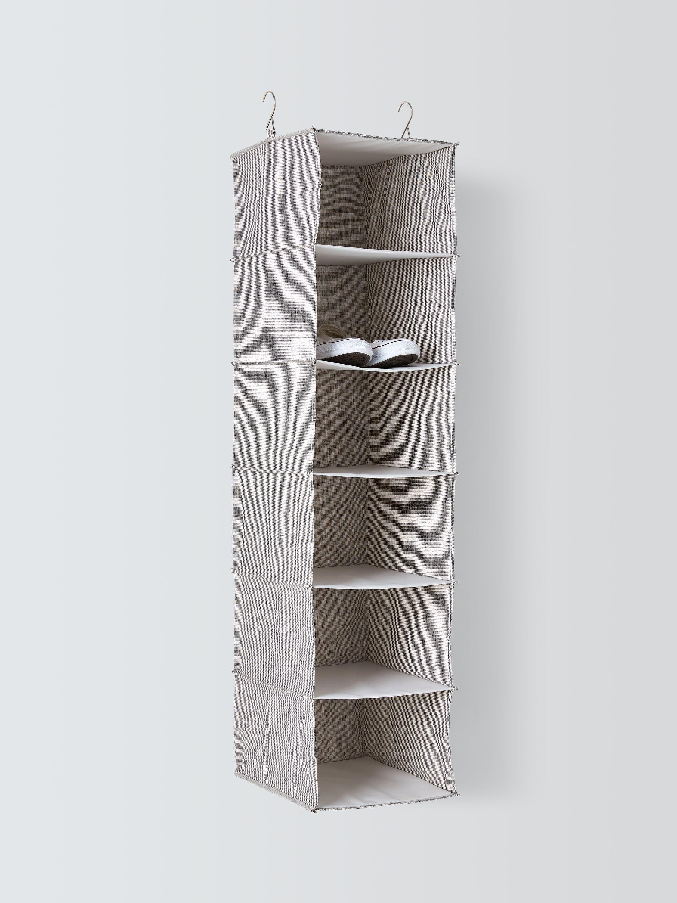John Lewis polyester hanging shelves 6 compartments mid grey (British brand)