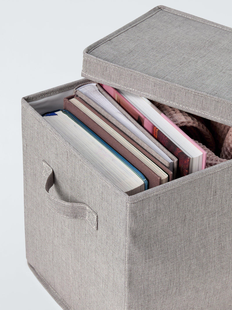 John Lewis collapsible lidded storage box set of 2 grey - British product