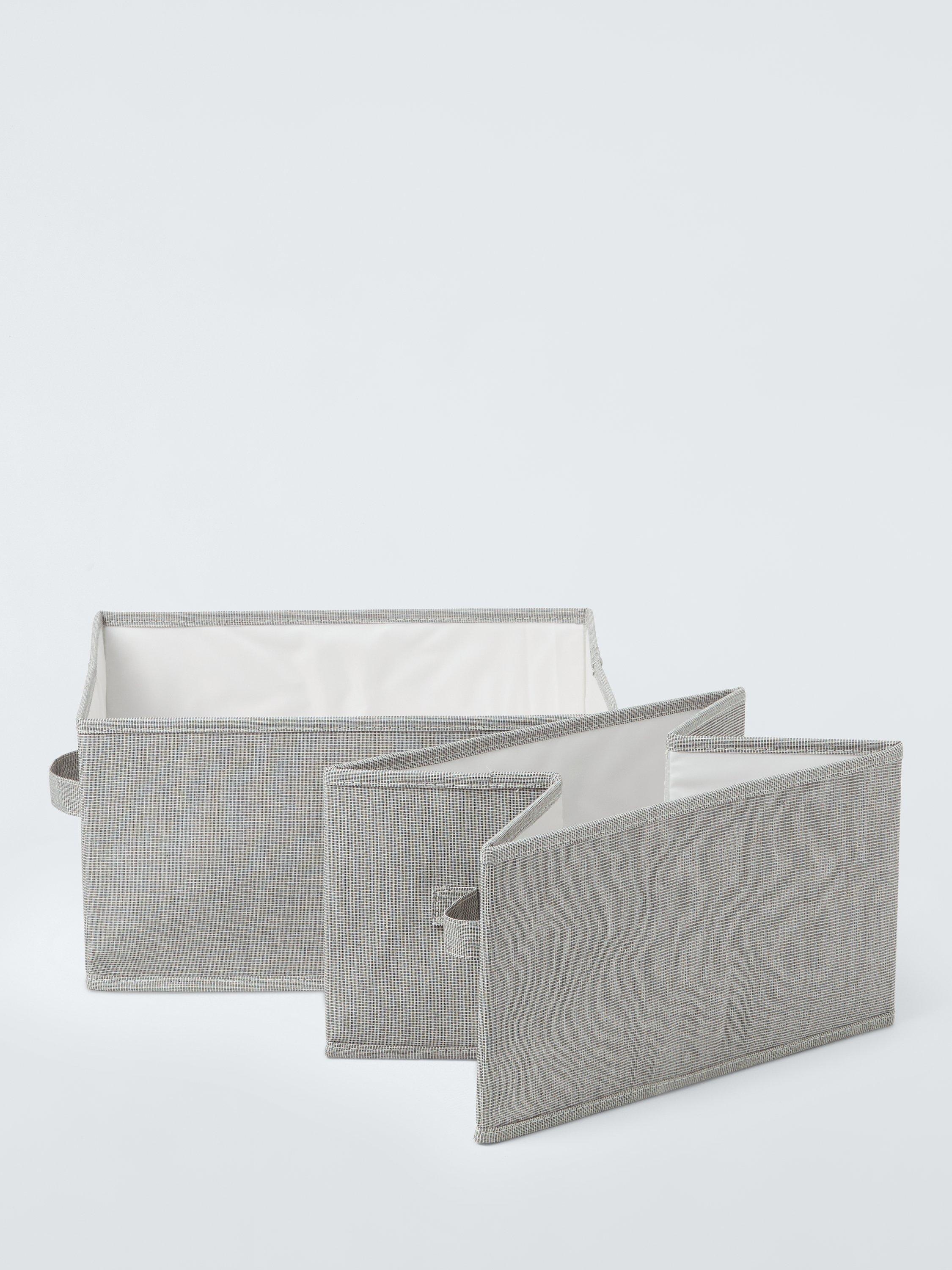 John Lewis storage boxes set of 2 mid grey, imported from the UK