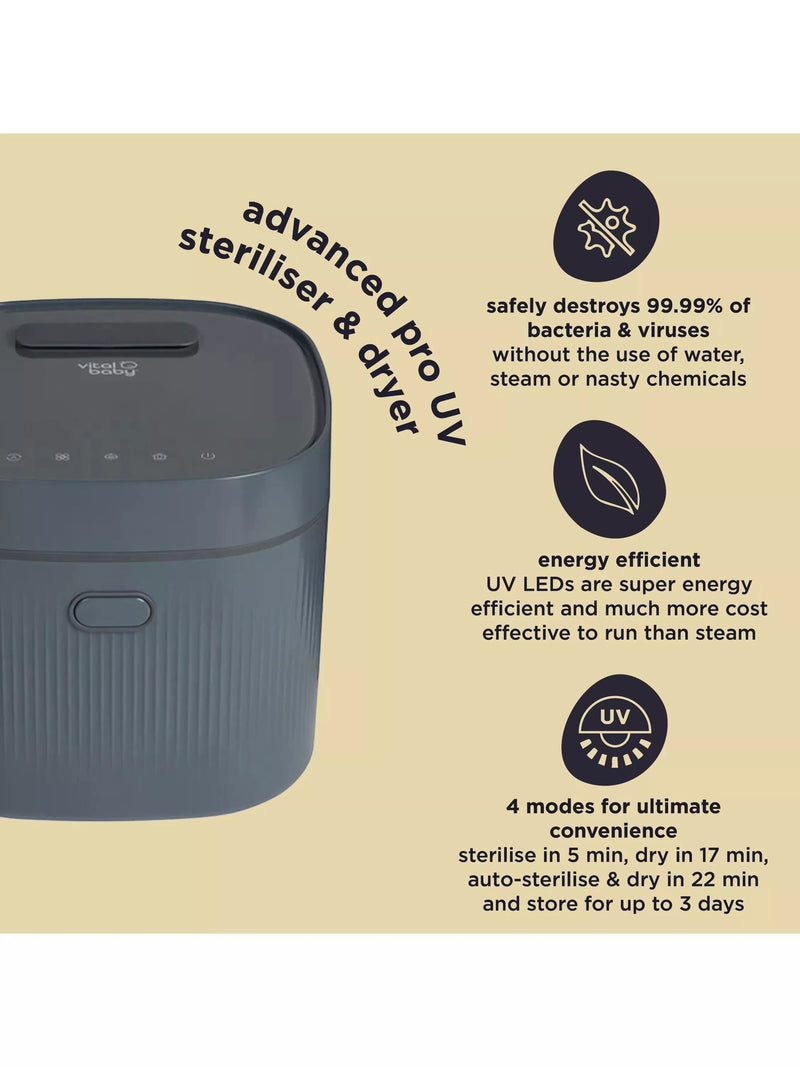 Vital Baby UV Steriliser and Dryer Smoky Blue, UK version