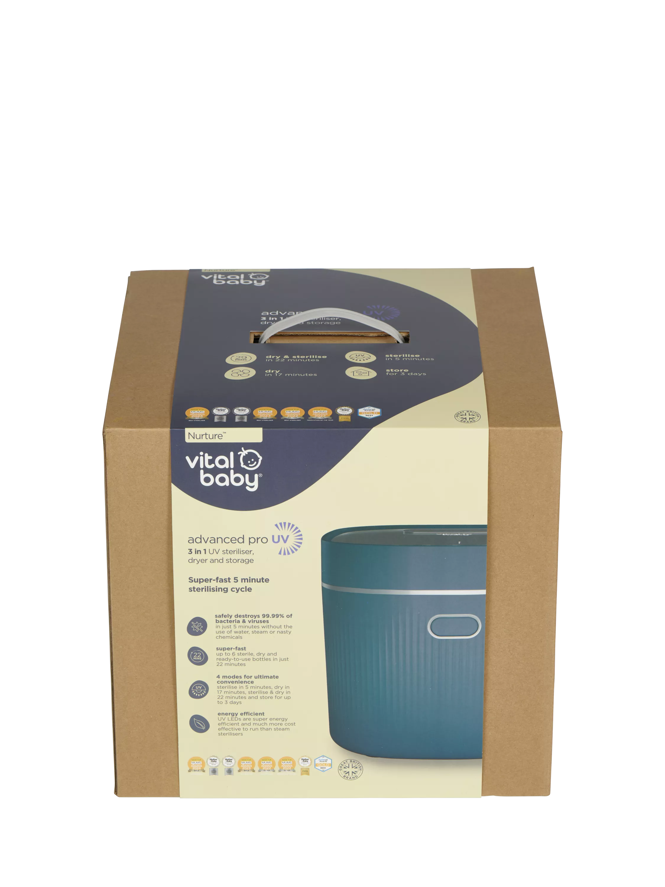 Vital Baby UV Steriliser and Dryer Smoky Blue, UK version