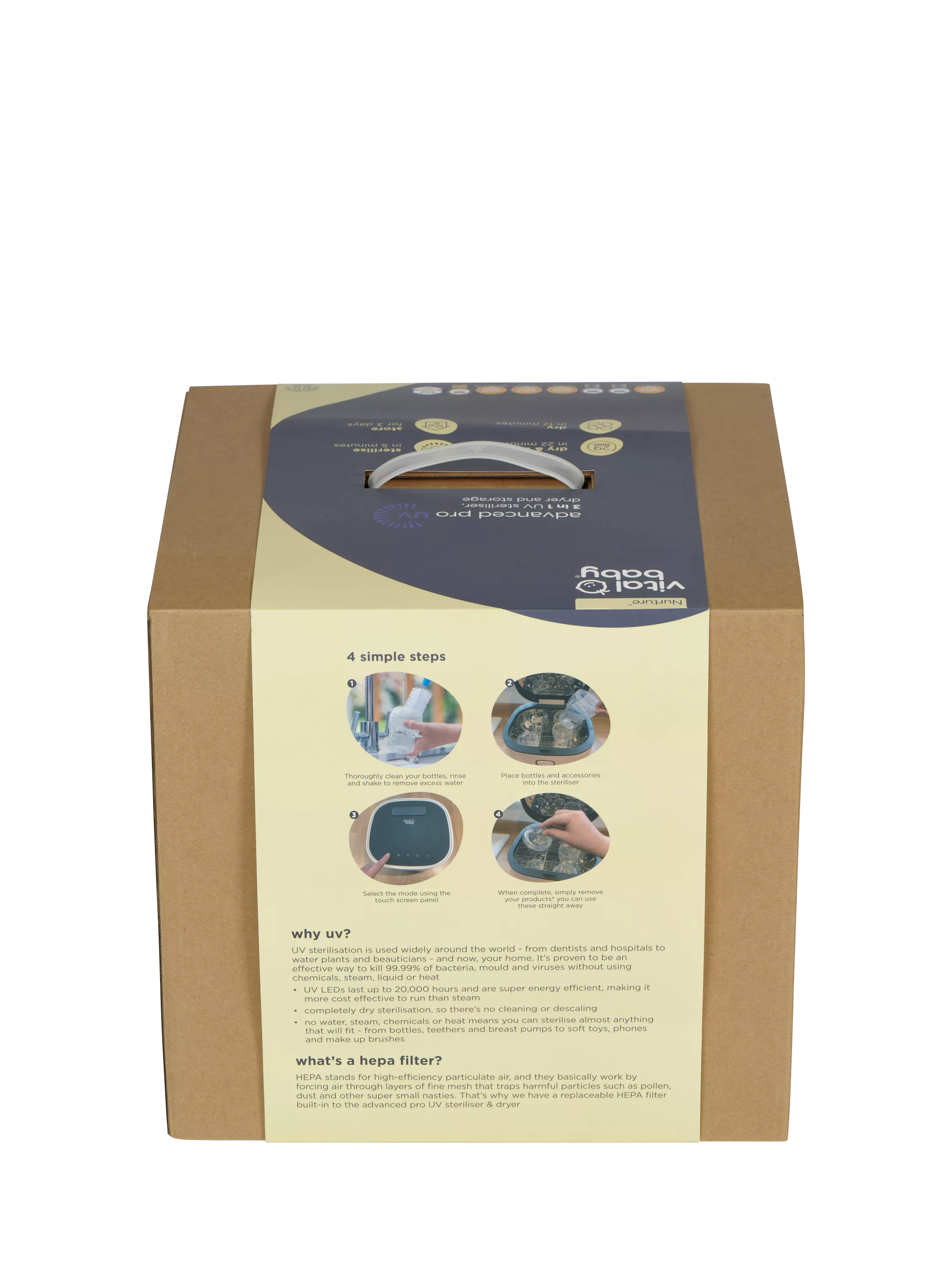 Vital Baby UV Steriliser and Dryer Smoky Blue, UK version