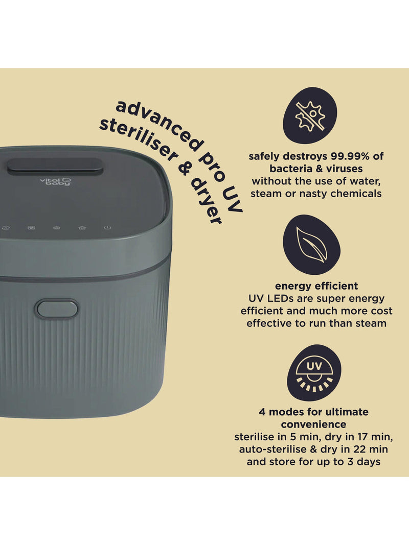 Vital Baby Advanced Pro UV Steriliser in Olive Green (British brand)