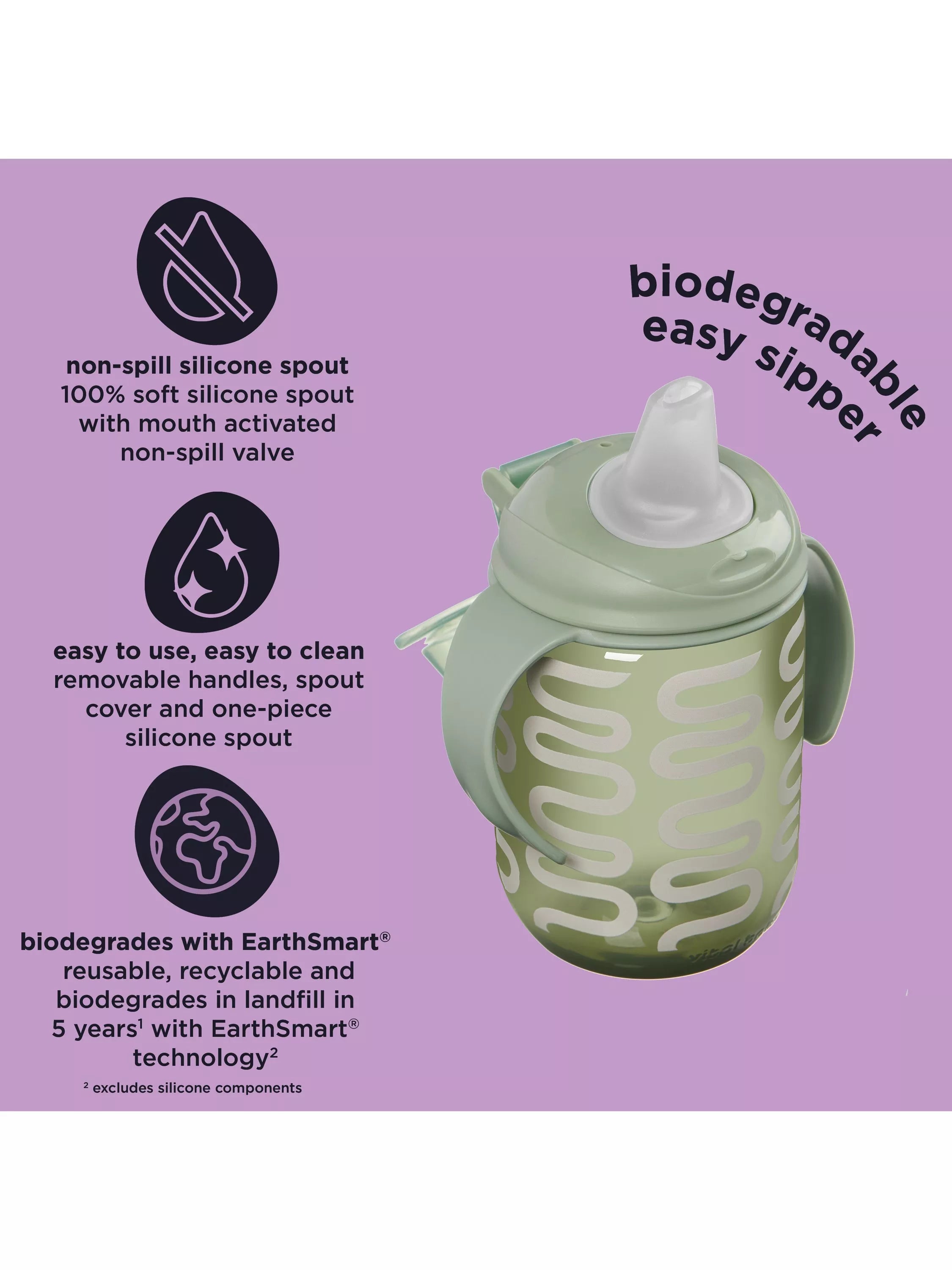 Vital Baby Sipper Cup Natural Moss 350ml (British brand)