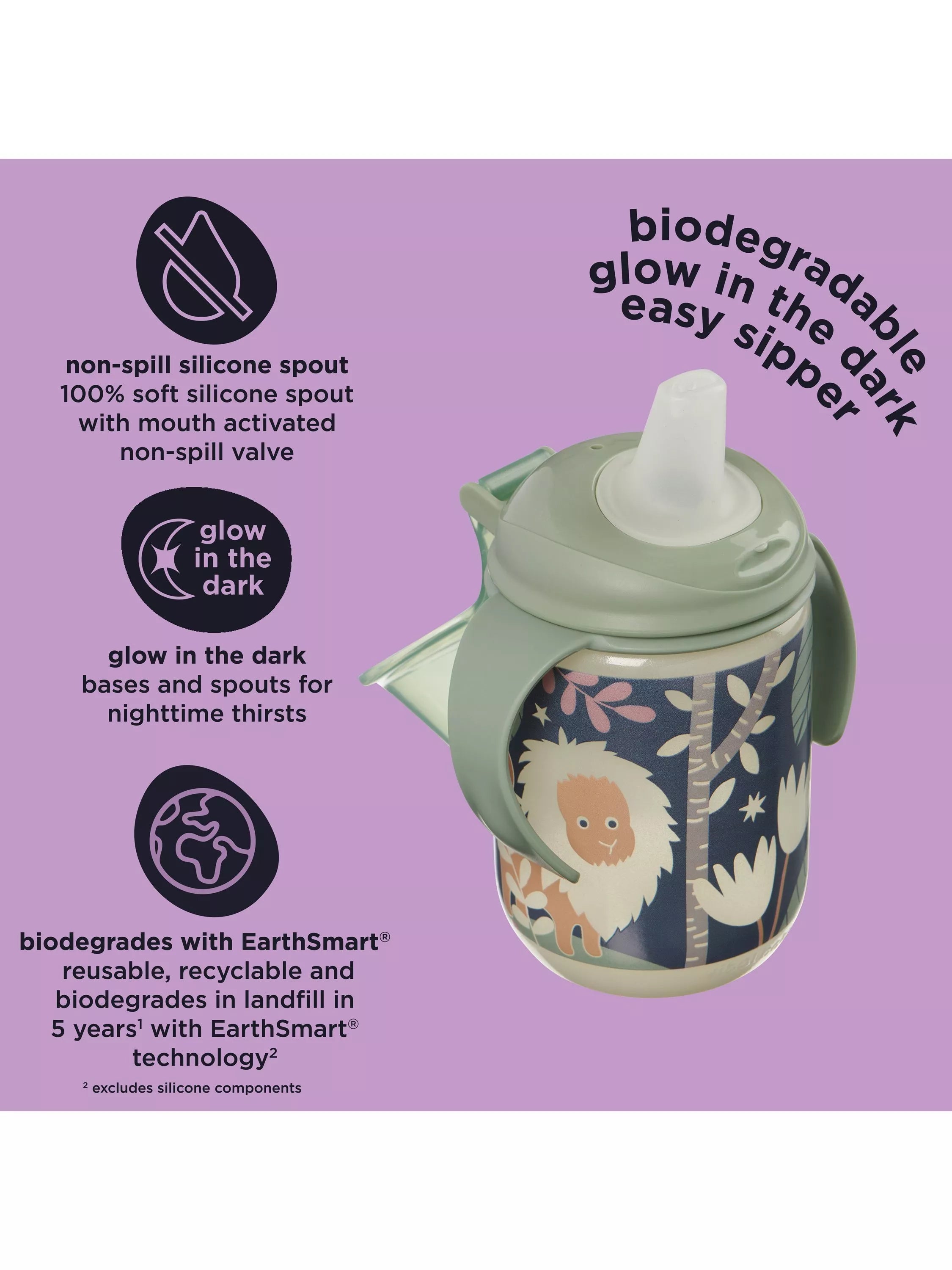 Vital Baby Easy Sipper Cup Jungle Glow 350ml (British brand)