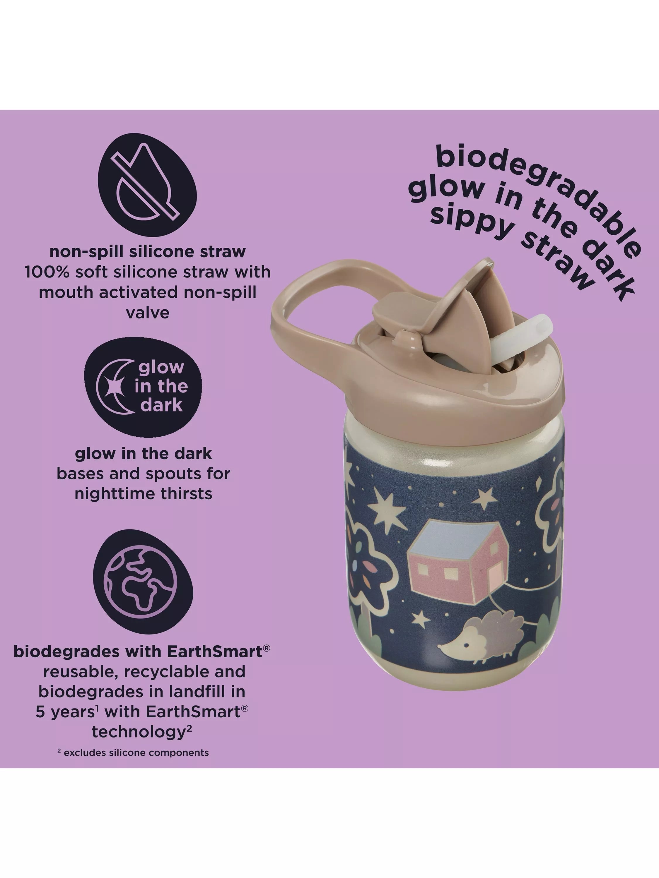 Vital Baby sippy straw cup Woodland Glow 350ml (British brand)
