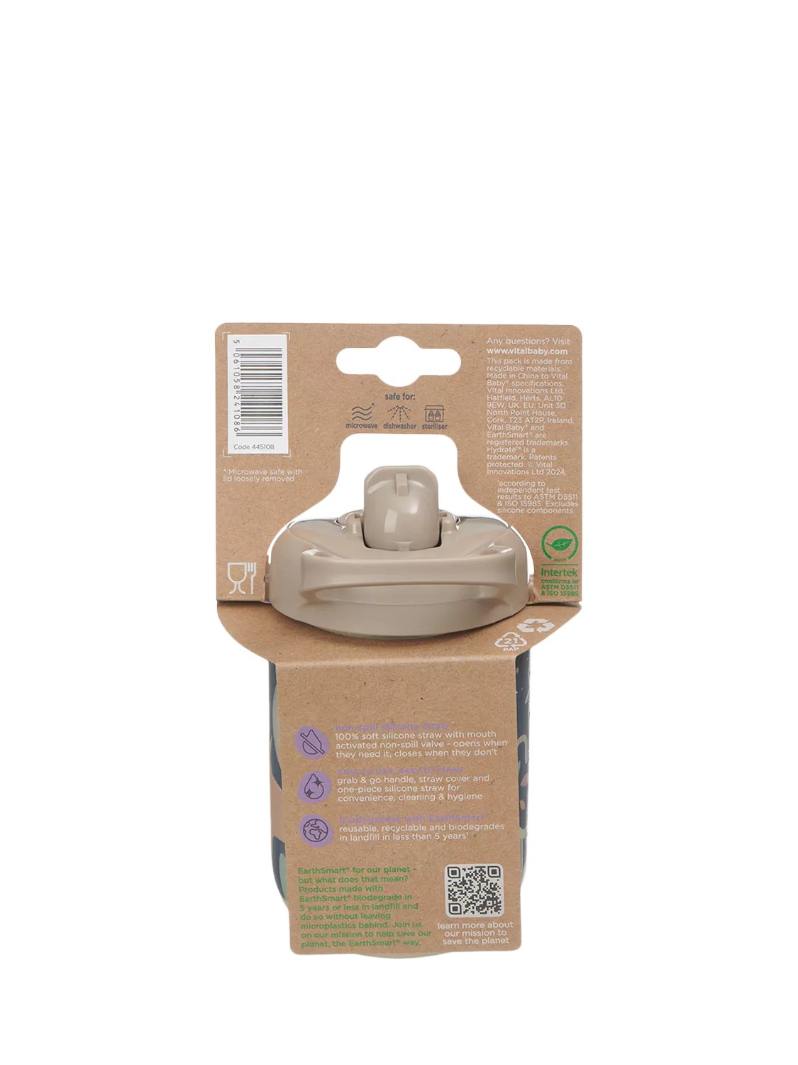 Vital Baby sippy straw cup Woodland Glow 350ml (British brand)