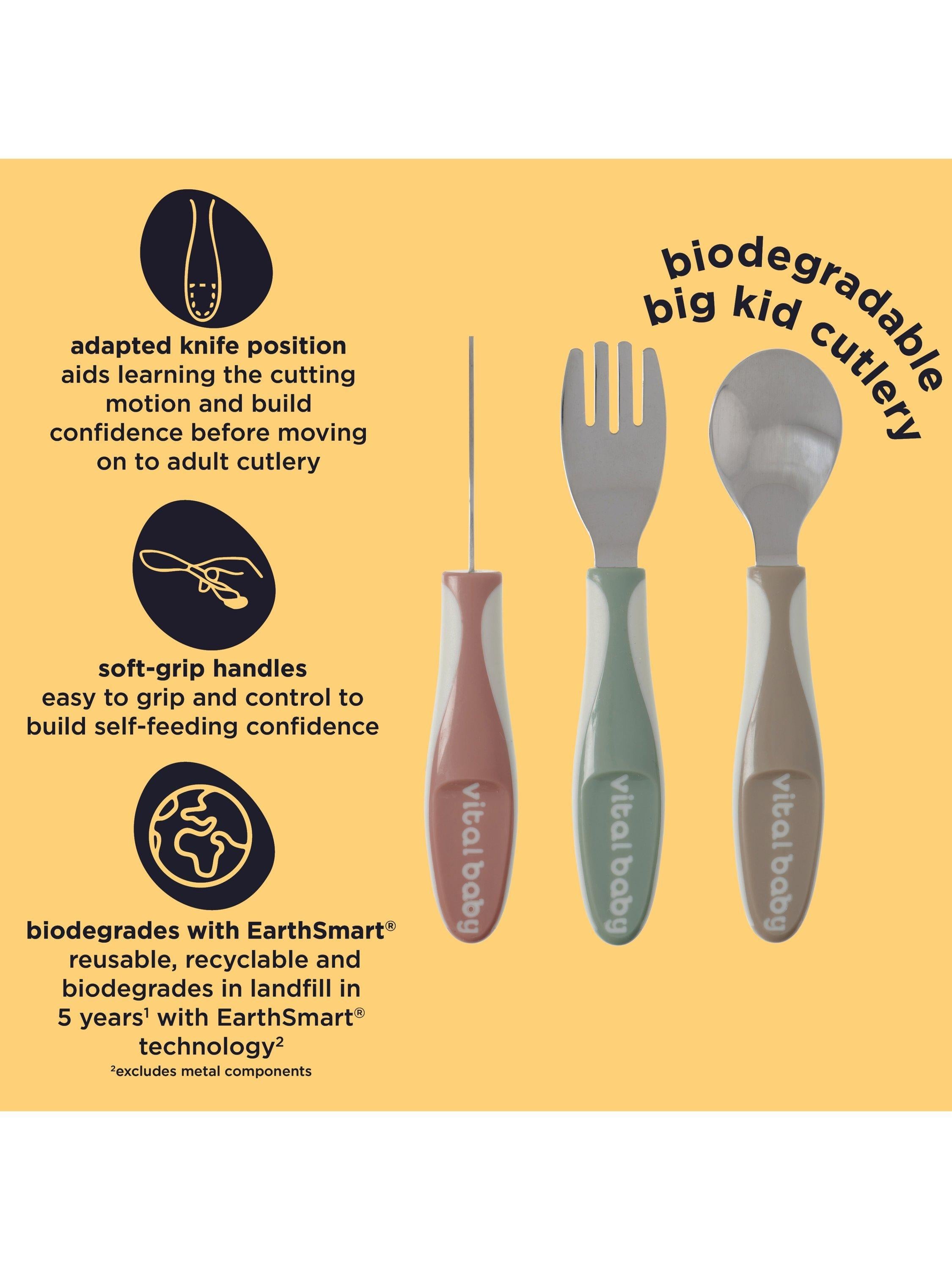 Vital Baby Nourish Big Kid Cutlery set Pack of 3 (British brand)