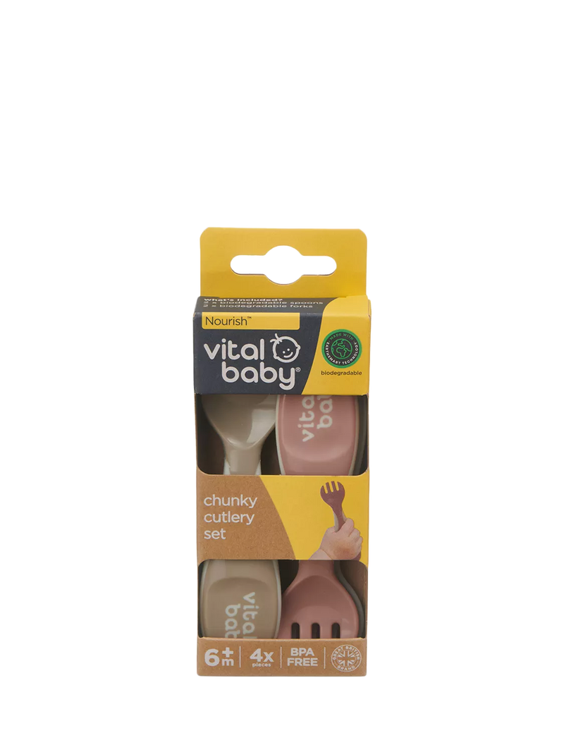Vital Baby chunky cutlery set for babies, pack of 4 (British brand)