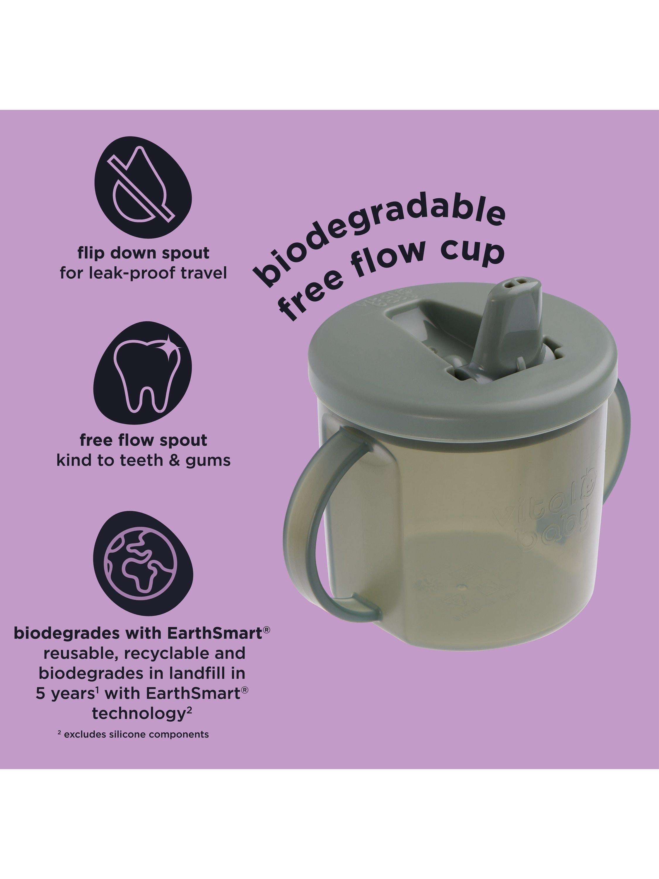 Vital Baby free flow baby cup 200ml in Natural Moss (British brand)