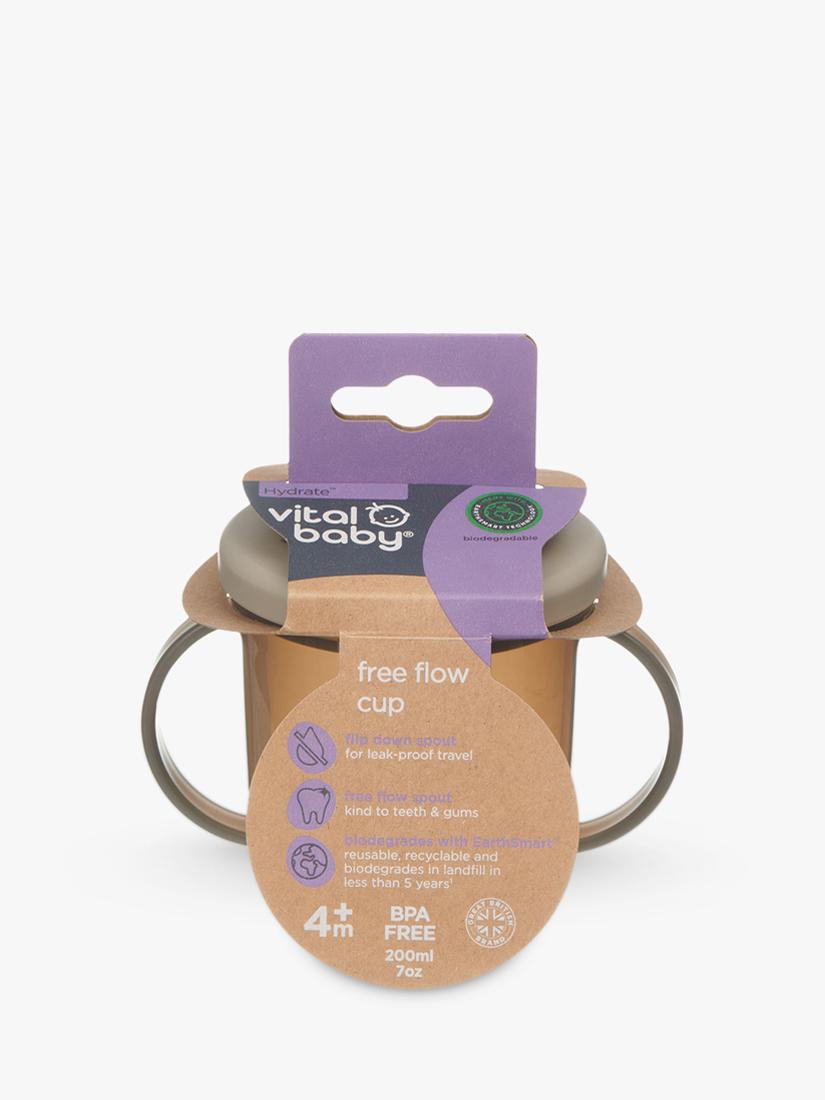 Vital Baby free flow cup in Natural Stone color, 200ml (British brand)