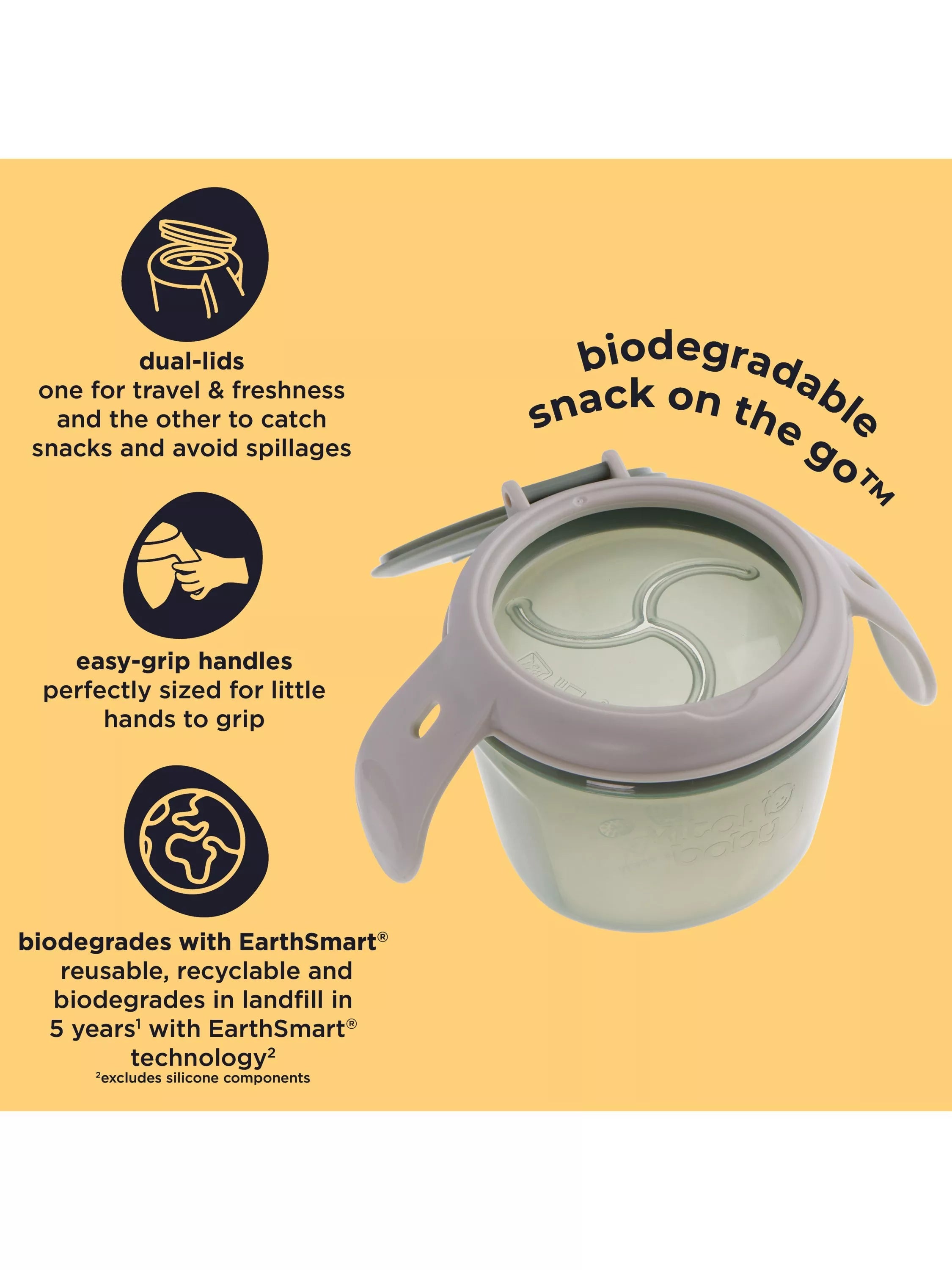 Vital Baby Nourish Snack On The Go container, imported from the UK