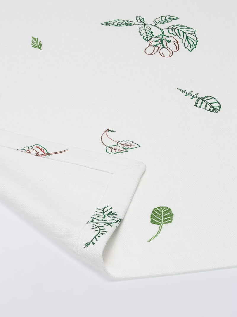 John Lewis X Deliciously Ella cotton tablecloth white 250x160cm, imported from the UK