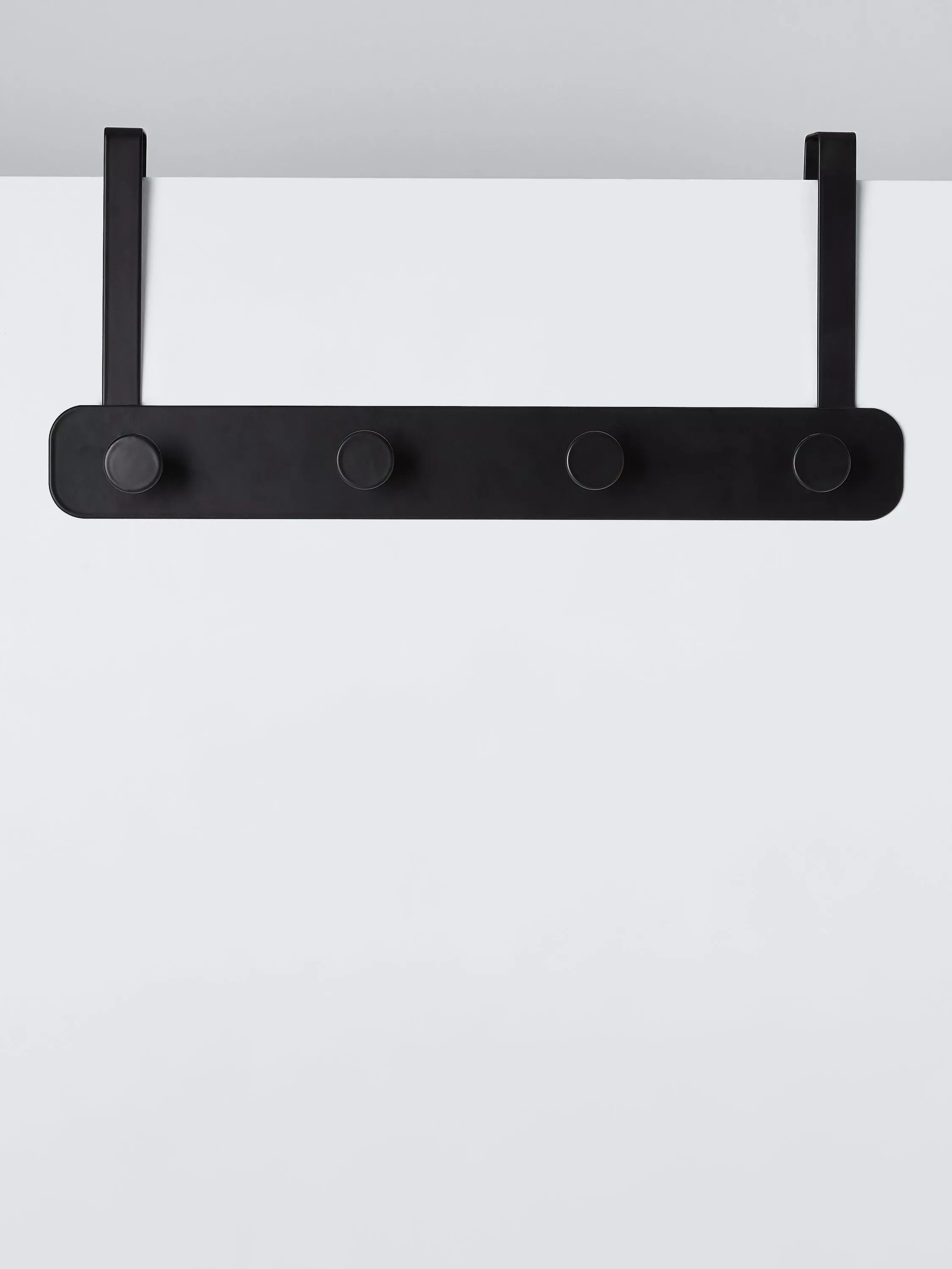 John Lewis Over The Door 4 Hook Hanging Rack, Black