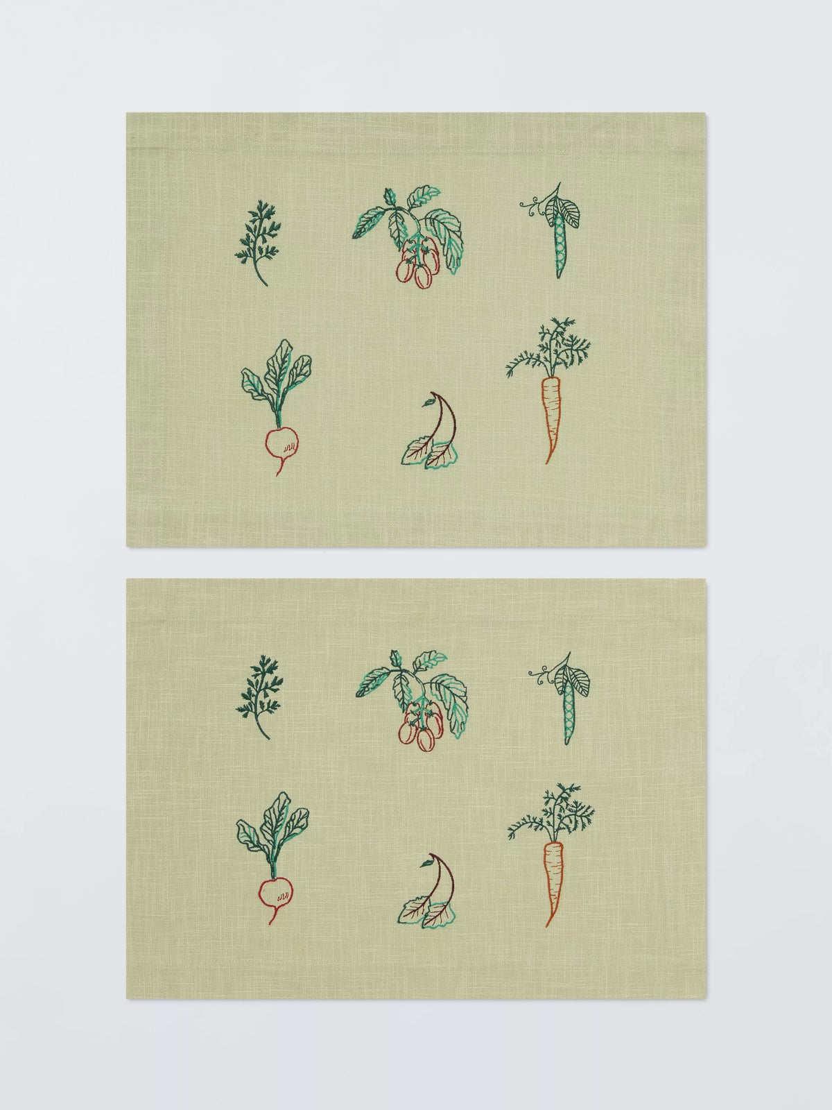John Lewis x Deliciously Ella cotton placemats green (British brand)