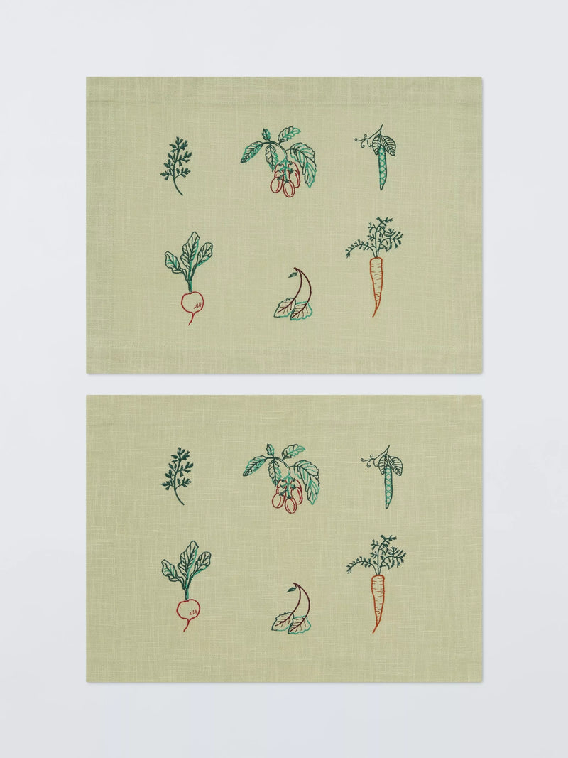 John Lewis x Deliciously Ella cotton placemats green (British brand)
