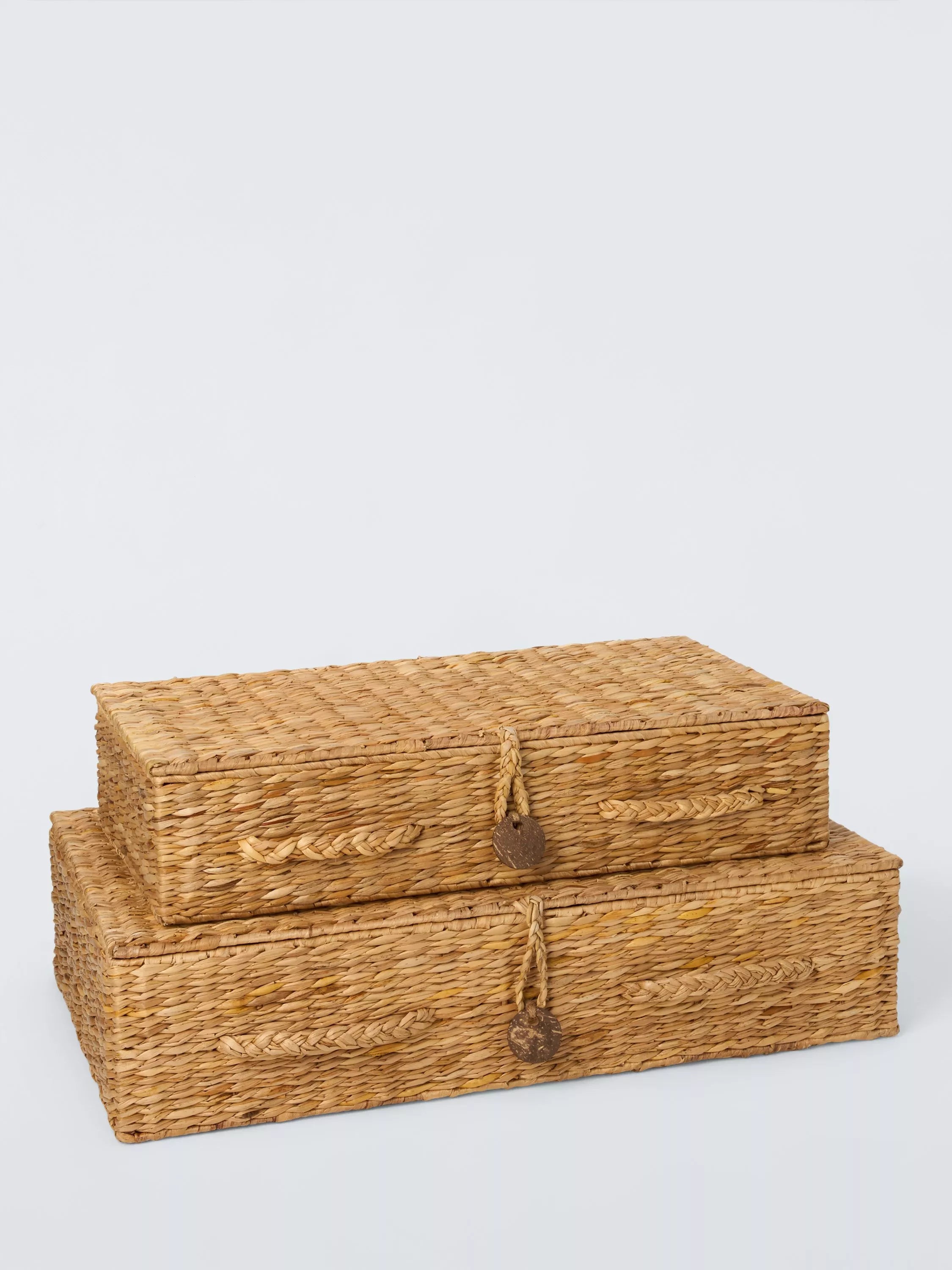 John Lewis Bulrush lidded baskets set of 2 natural, UK version