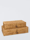 John Lewis Bulrush lidded baskets set of 2 natural, UK version