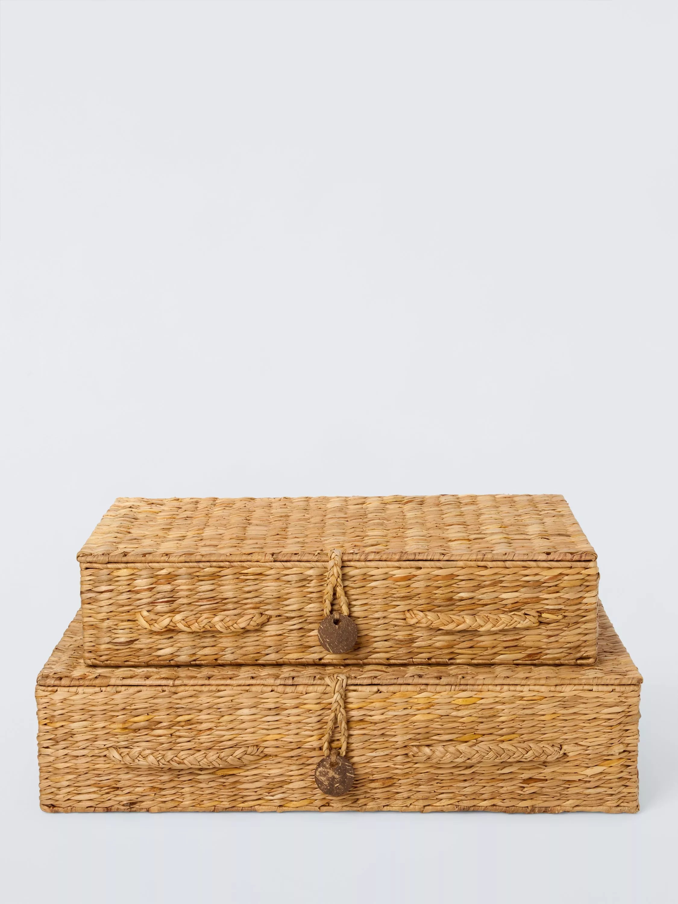 John Lewis Bulrush lidded baskets set of 2 natural, UK version
