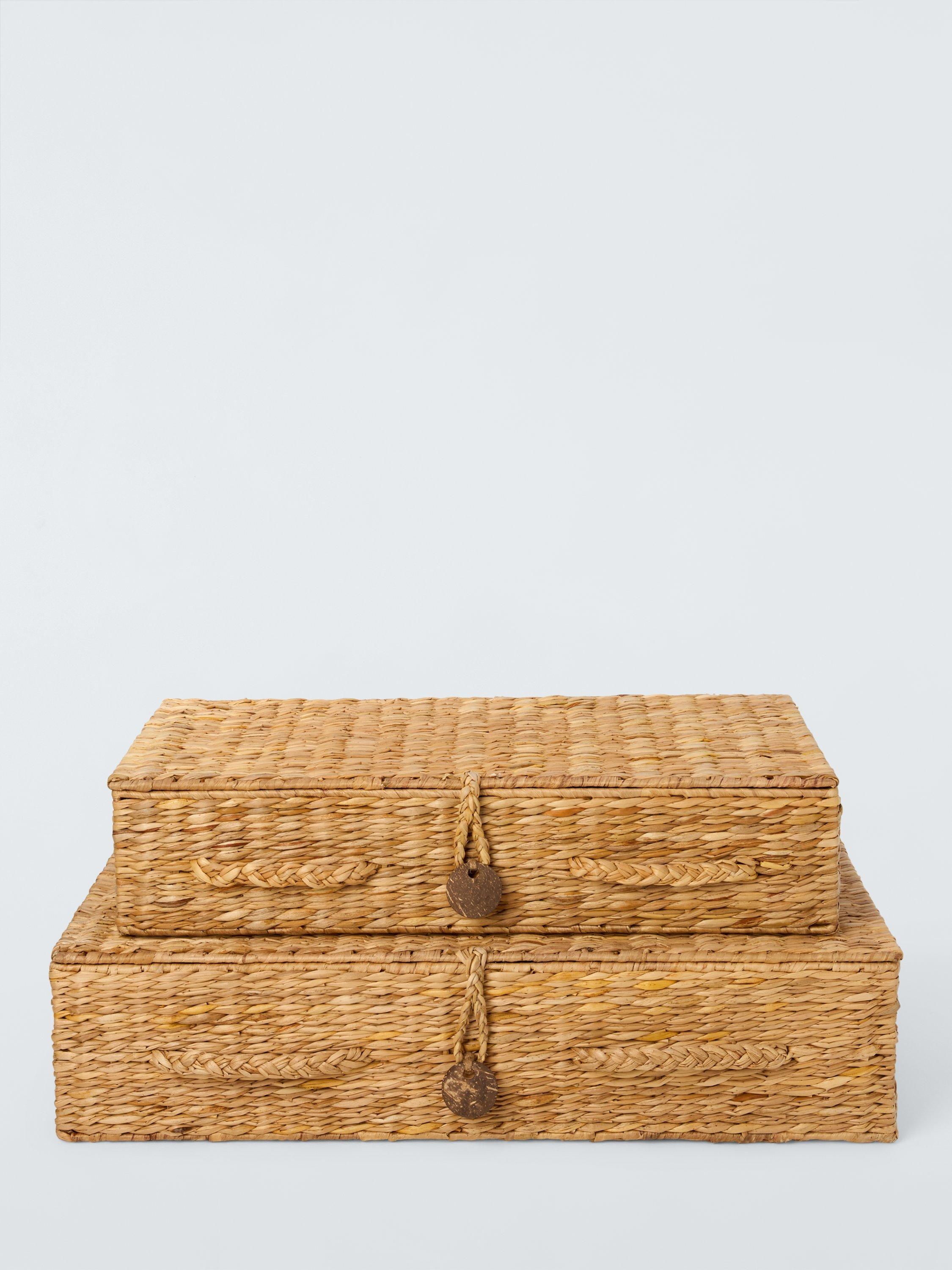 John Lewis Bulrush lidded baskets set of 2 natural, UK version