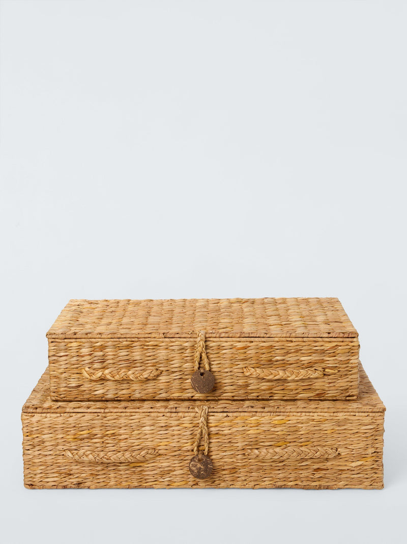 John Lewis Bulrush lidded baskets set of 2 natural, UK version
