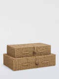 John Lewis seagrass lidded nesting baskets set of 2 natural - British product