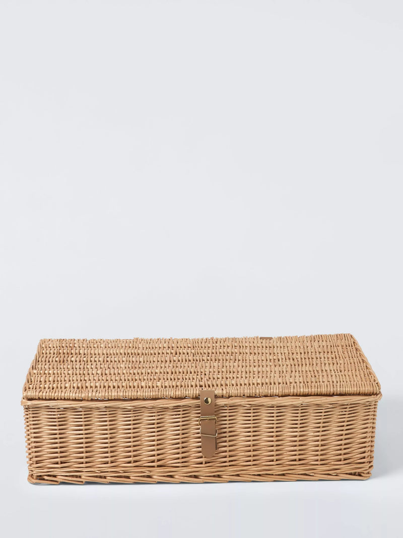 John Lewis underbed willow storage basket Natural 75x18x45cm (British brand)