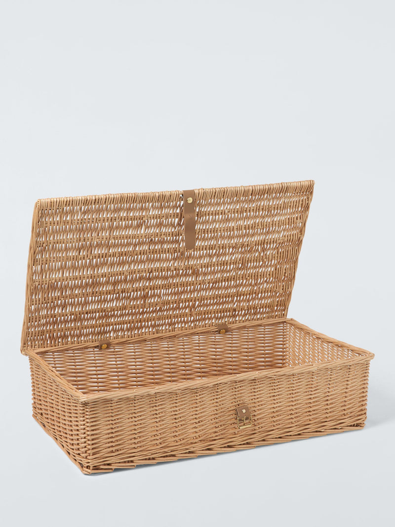 John Lewis underbed willow storage basket Natural 75x18x45cm (British brand)