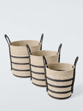 John Lewis maize storage basket set of 3 natural black, UK version