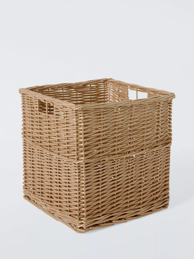 John Lewis John Lewis Square Woven Willow Basket Light Natural Large- Buy online at McGrocer
