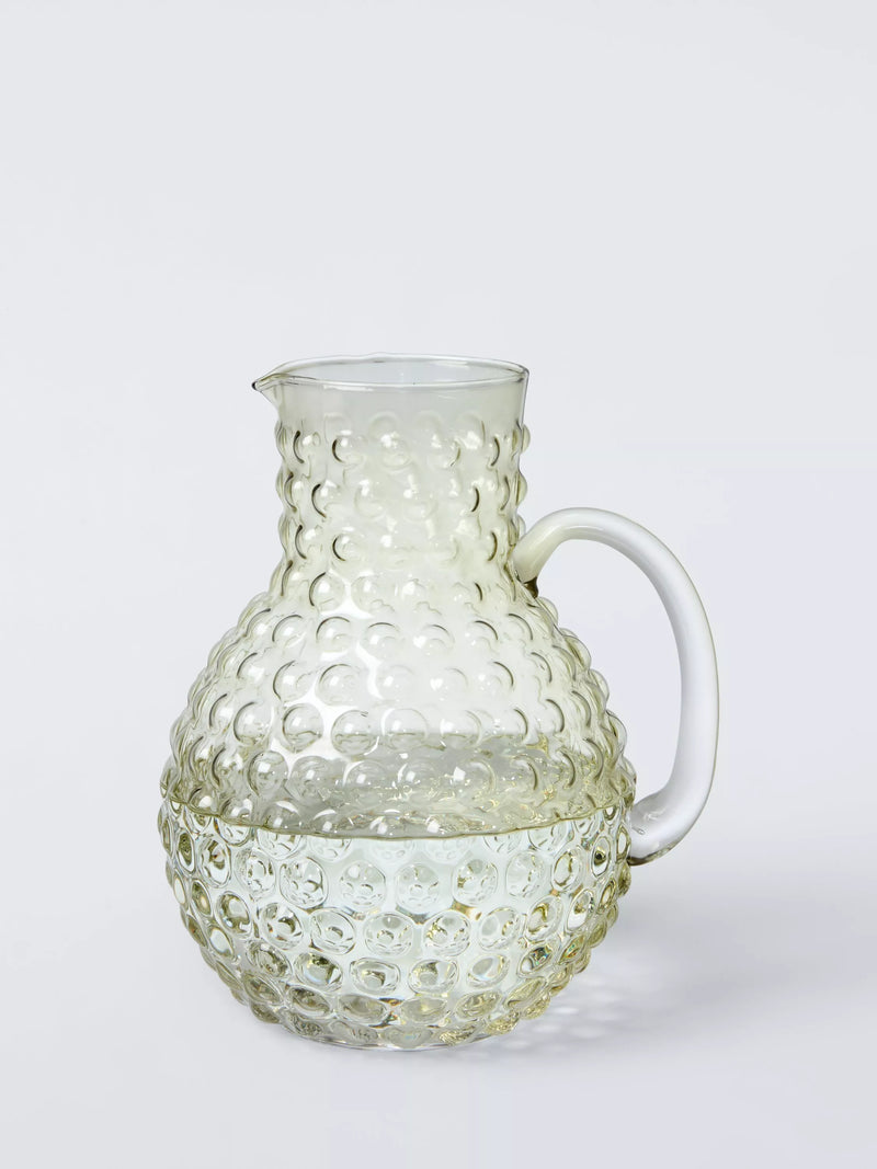 John Lewis Bubble Glass Jug 2L Green - British product