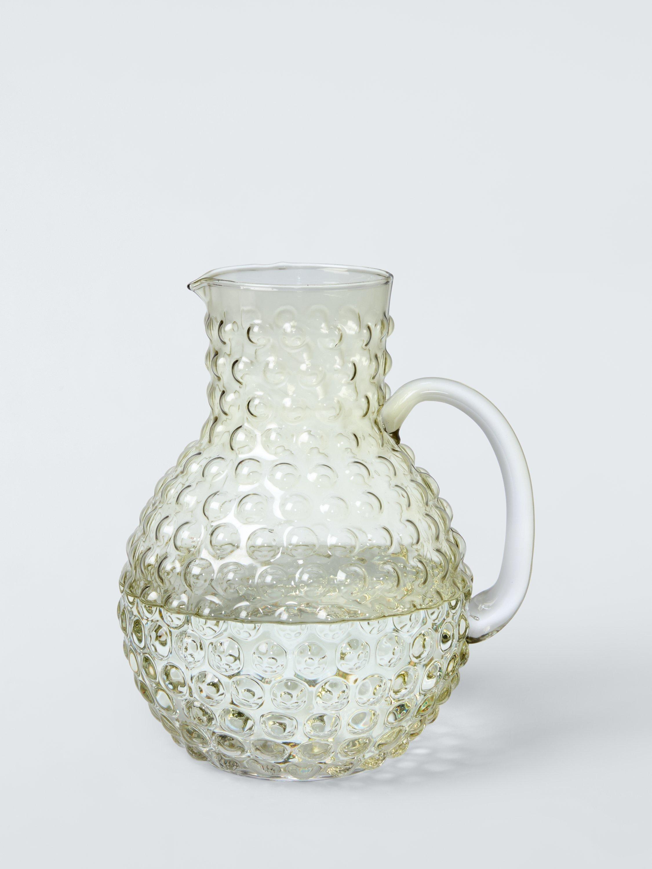 John Lewis Bubble Glass Jug 2L Green - British product