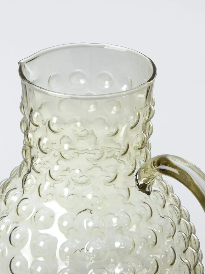John Lewis Bubble Glass Jug 2L Green - British product