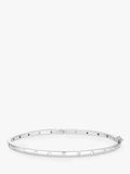 Smooth Silver Bangle Set with Fine Crystals