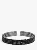 Jon Richard Jet Diamante Cuff Bangle Silver