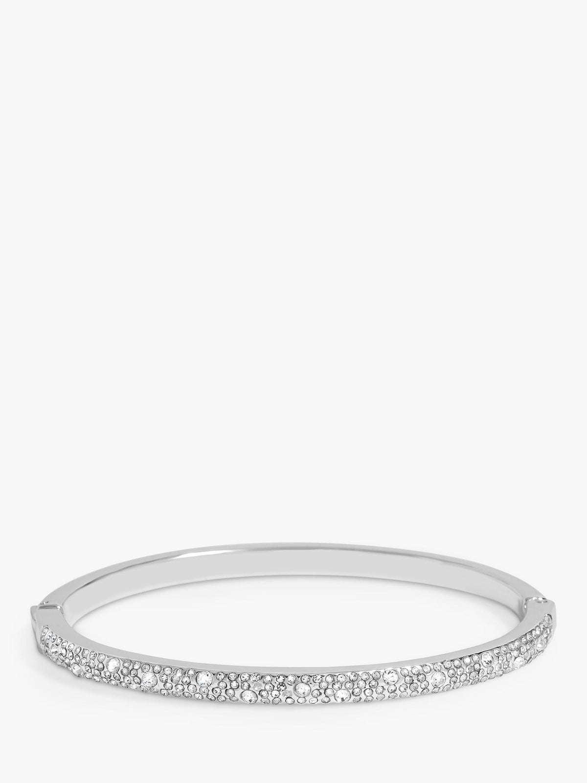 Silver Pave Crystal Bangle with Clasp Fastening