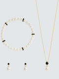 Jon Richard Jet And Pearl Trio Set Gold